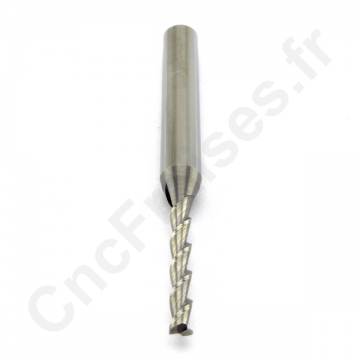 Fraise carbure 2 dents helicoidale speciale Alu 3mm série longue Fraise carbure 2 dents helicoidale speciale Alu 3mm série longue