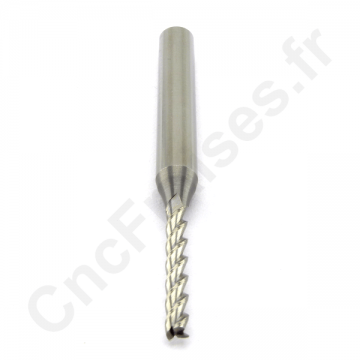 Fraise carbure 3 dents helicoidale speciale Alu 3mm série longue Fraise carbure 3 dents helicoidale speciale Alu 3mm série longue