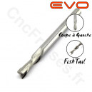 Fraise 2 dents coupe à gauche FishTail diamètre de coupe 3.17mm longueur utile 8mm queue 3.175mm EVO