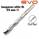 Fraise 2 dents fishtail - Ø 6mm - Longueur utile 52mm - Q 6mm EVO - fraise spéciale lutherie