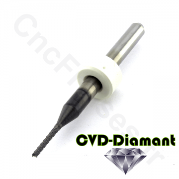 Fraise coupe diamant carbure CVD-D 1mm LU 6mm Q 3.175mm