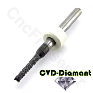 Fraise coupe diamant carbure CVD-D 2mm LU 9mm Q 3.175mm