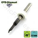 Pointe javelot 1 dent 45° carbure CVD Diamant Pointe 0.1mm Queue 3.175mm