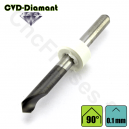 Pointe javelot 1 dent 90° carbure CVD Diamant Pointe 0.1mm Queue 3.175mm