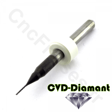 Fraise coupe diamant carbure CVD-D 0.4mm LU 3.5mm Q 3.175mm