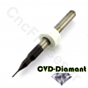 Fraise coupe diamant carbure CVD-D 0.5mm LU 2.2mm Q 3.175mm