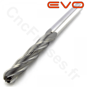 Fraise 4 dents ebauche bois hemispherique 8 mm LU 42mm Q 8mm EVO Fraise 4 dents ebauche bois hemispherique 8 mm LU 42mm Q 8mm EVO
