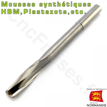 Fraise 2 dents spéciale mousses synthétiques - Ø 6mm - LU 20mm - Queue 6mm