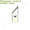 Plaquette carbure 27x9x1.5mm