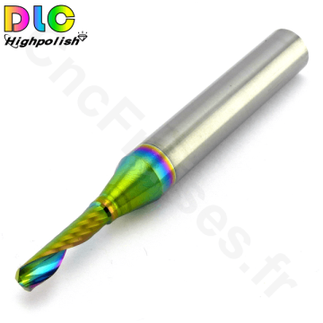 Fraise 1 dent Plexi Alu DLC Queue 6mm Coupe 3mm LU 12mm Fraise 1 dent Plexi Alu DLC Queue 6mm Coupe 3mm LU 12mm