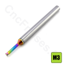 Fraise a fileter 1 dent M3 carbure queue 4 mm DLC