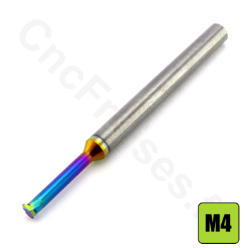Fraise a fileter 1 dent M4 carbure queue 4 mm DLC Fraise a fileter 1 dent M4 carbure queue 4 mm DLC