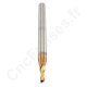 Fraise carbure 2 dents helicoidale revêtue TiSiN HRC45 Diametre 2 mm Queue 4 mm Acier, fonte, laiton, cuivre