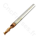 Fraise carbure 2 dents helicoidale revêtue TiSiN HRC45 Diametre 3 mm Queue 4 mm