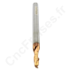 Fraise carbure 2 dents helicoidale revêtue TiSiN HRC45 Diametre 3 mm Queue 4 mm Acier, fonte, laiton, cuivre