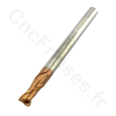 Fraise carbure 2 dents helicoidale revêtue TiSiN HRC45 Diametre 4 mm Queue 4 mm