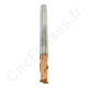 Fraise carbure 2 dents helicoidale revêtue TiSiN HRC45 Diametre 4 mm Queue 4 mm Acier, fonte, laiton, cuivre