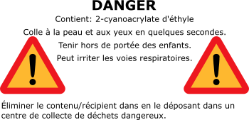 Mise en garde colles cyanoacrylate