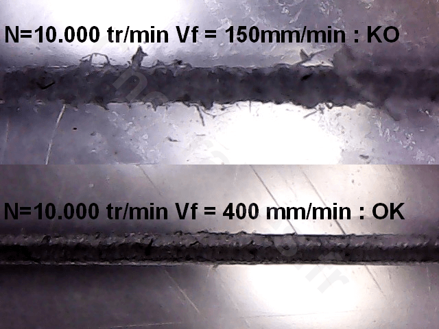 Resultats gravure plexiglas tests lignes.